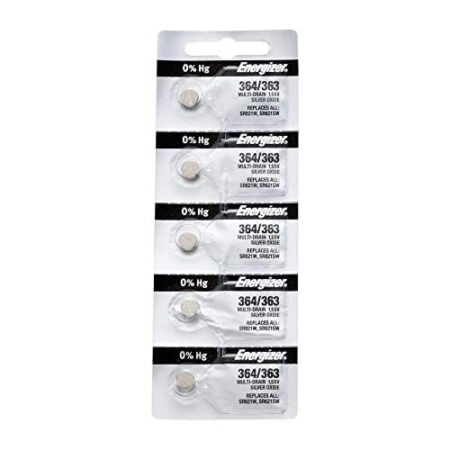 Energizer 364 363 Silver Oxide Watch Batteries 5pk SR621SW SR61
