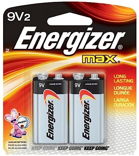 Energizer 9V Alkaline Battery Retail Pack - 2-Pack
