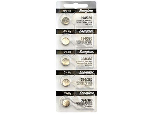 Energizer 394/380 (SR936W, SR936SW) Silver Oxide Watch Battery. On Tear Strip
