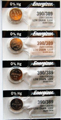 4PC Energizer 389 390 SR1130SW SR1130W 189 Silver Oxide Cell Battery