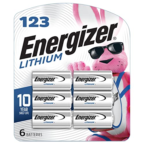 Energizer 123 Lithium Batteries, 3V CR123A Lithium Photo Batteries (6 Battery Count)