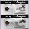 2PC Energizer 321 SR616SW Silver Oxide 1.55V Coin Cell Battery - Made in Japan